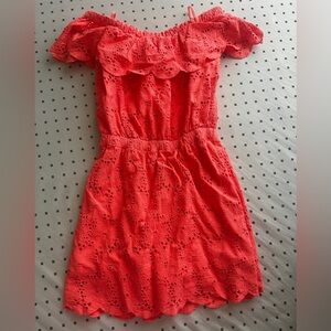 Lilly Pulitzer Coral Eyelet Midi Dress